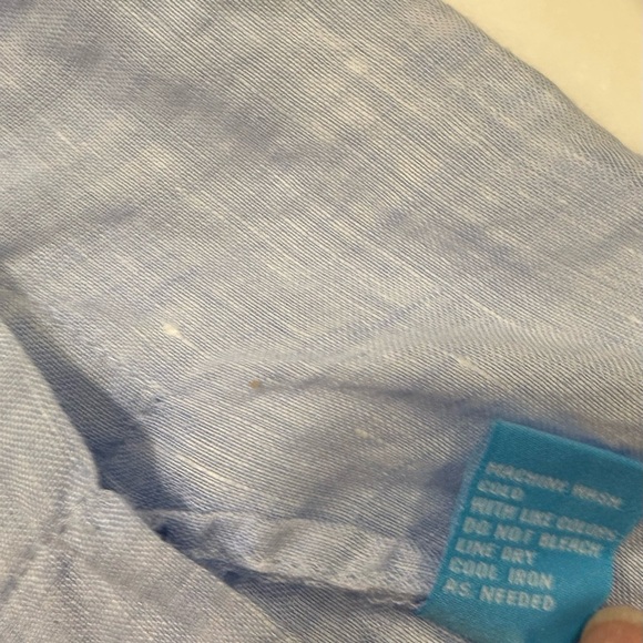 J.Mclaughlin LINEN Fallon Loose Fit Blouse Popover Women's Sz. Med Light Blue - Picture 5 of 11